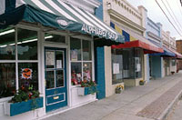 storefronts and awnings in downtown Franklin