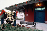 Manassas Visitor Center decorated for the holiday season