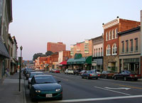 storefronts, awnings and cars in Radford