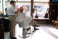 man getting a haircut at a Winchester barbershop