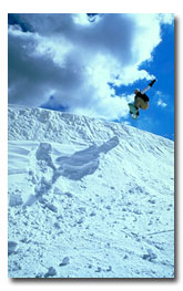 snowboarder jumping at Wintergreen